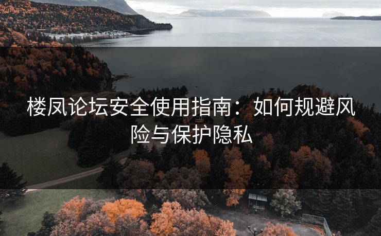 楼凤论坛安全使用指南：如何规避风险与保护隐私