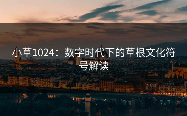 小草1024：数字时代下的草根文化符号解读